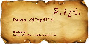 Pentz Árpád névjegykártya