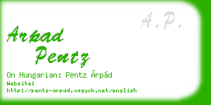 arpad pentz business card