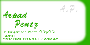 arpad pentz business card